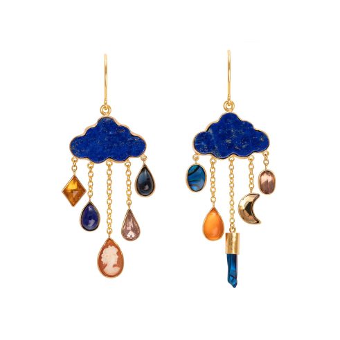 Cloud and Rain Chain Drop Earrings