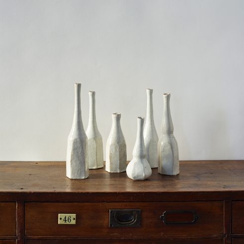 Still Life Bottles White I (set of 6)