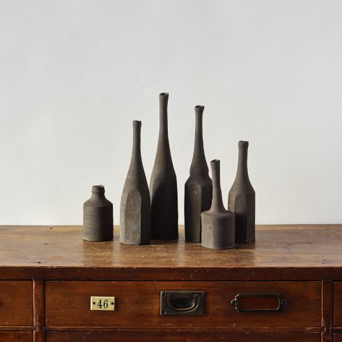 Still Life Bottles Black II (set of 6)
