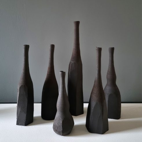 Still Life Bottles Black III (set of 6)