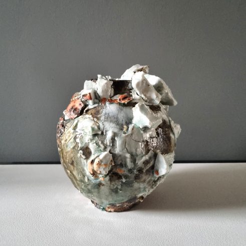Mini Moon Jar Blue Round I