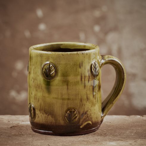 Sprig Mug with Leaf Vein (Green)