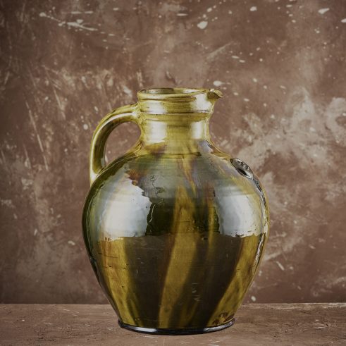 Large Bellied Jug with Sprig (Greens)