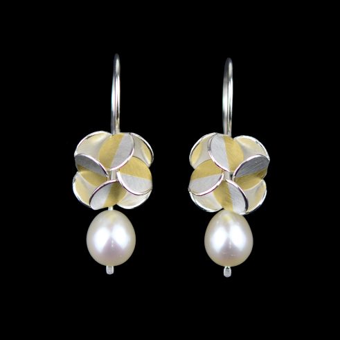 Windmill Earrings with Pearl