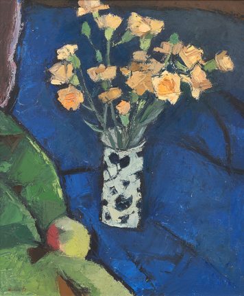Flowers, Blue Background