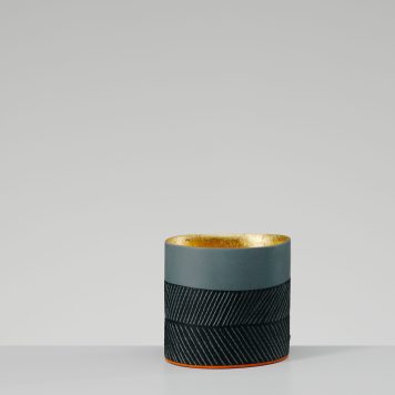 Small Grey Cylinder with 23ct Gold Interior