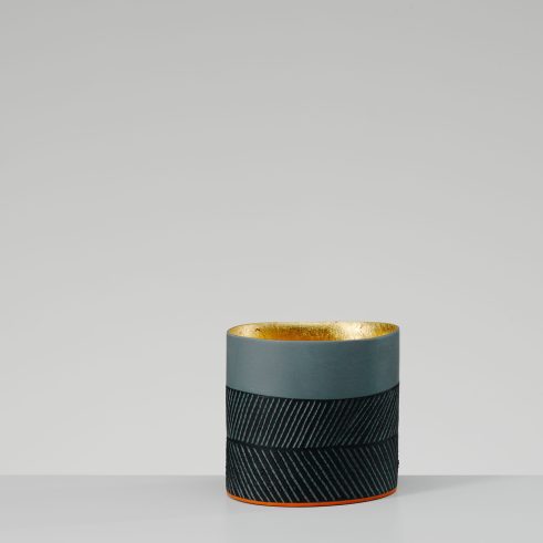 Small Grey Cylinder with 23ct Gold Interior