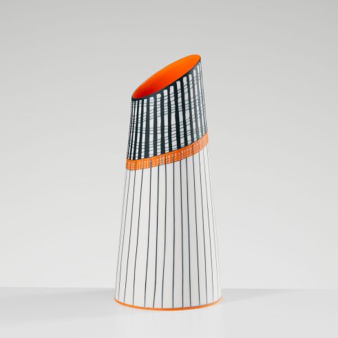 Vase with Deep Orange Interior