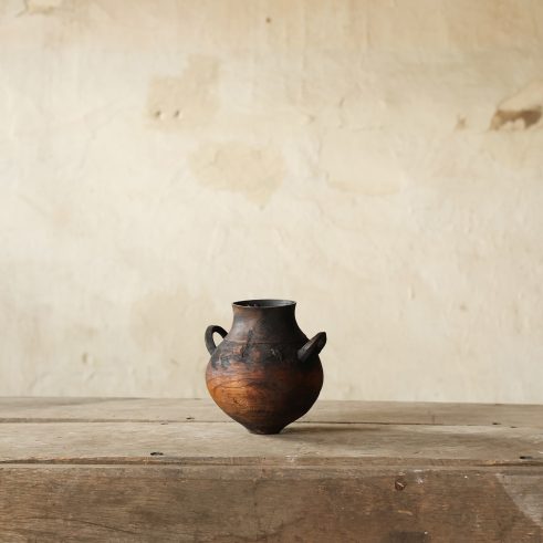 lightning-struck English Oak from Heathfield, Sussex with waxed cotton stitching vessel