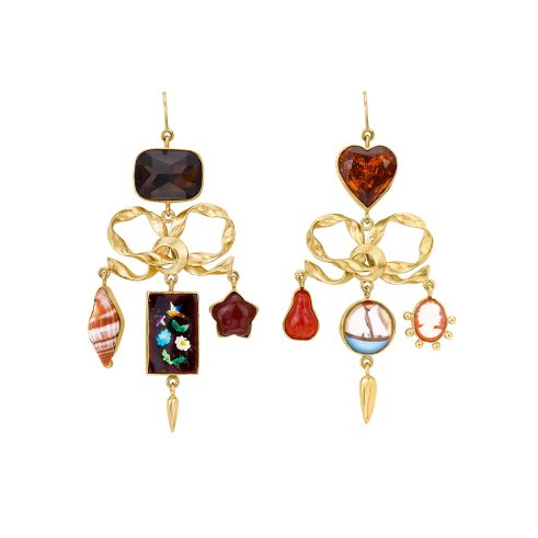 Bow Charm Balance Drop Earrings