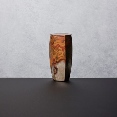cast bronze with gold leaf and gold powder interior vessel by Koji Hatakeyama