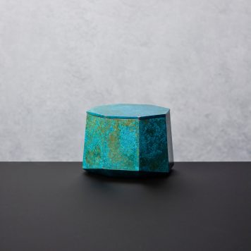 cast bronze with silver leaf interior vessel by Koji Hatakeyama