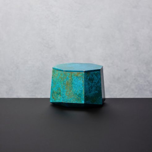 cast bronze with silver leaf interior vessel by Koji Hatakeyama