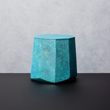 cast bronze with silver leaf interior vessel by Koji Hatakeyama