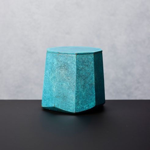 cast bronze with silver leaf interior vessel by Koji Hatakeyama