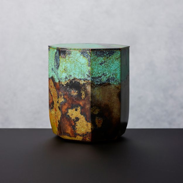cast bronze with gold leaf interior vessel by Koji Hatakeyama