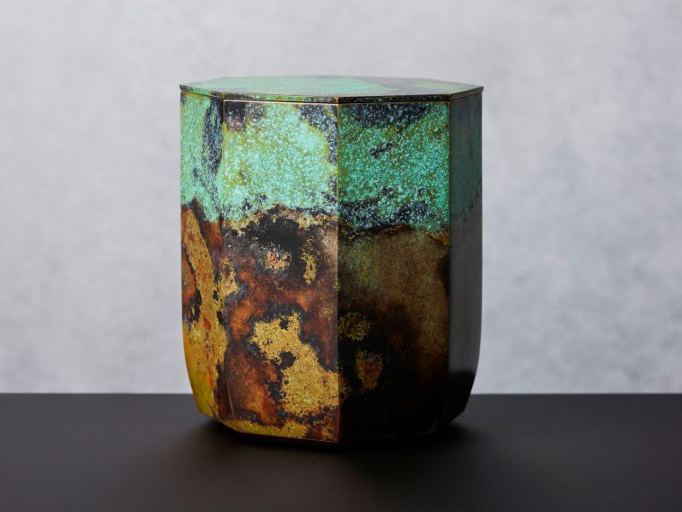 cast bronze with gold leaf interior vessel by Koji Hatakeyama