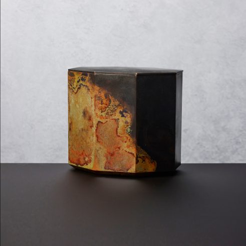 cast bronze with gold leaf interior vessel by Koji Hatakeyama