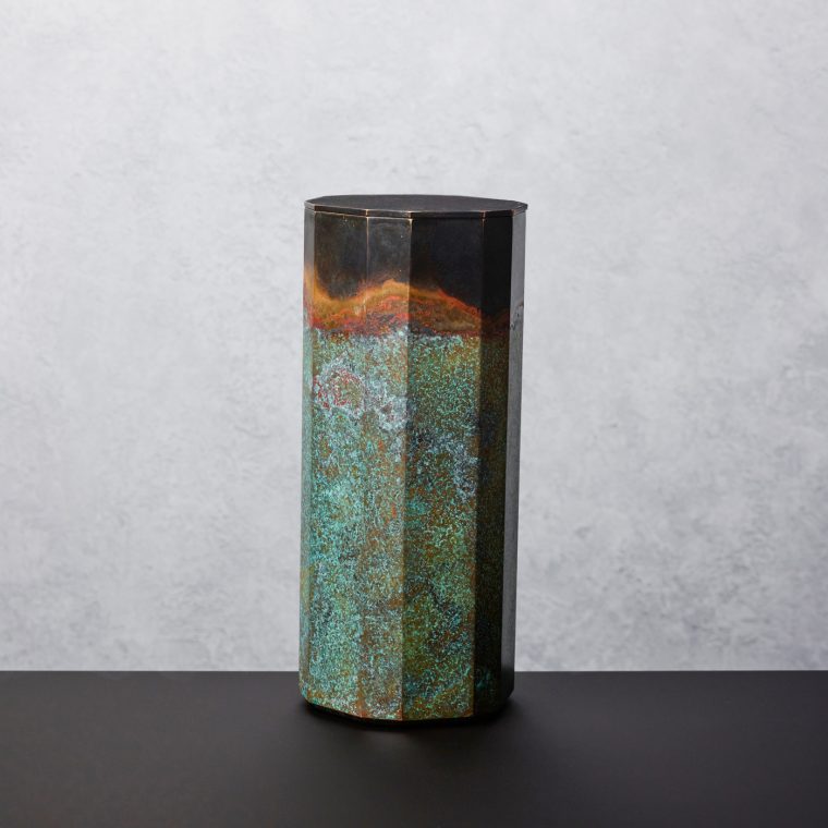 cast bronze with gold leaf and gold powder interior vessel by Koji Hatakeyama