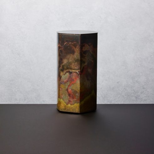 cast bronze with gold leaf interior vessel by Koji Hatakeyama