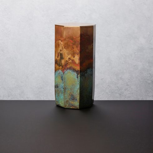 cast bronze with gold leaf interior vessel by Koji Hatakeyama