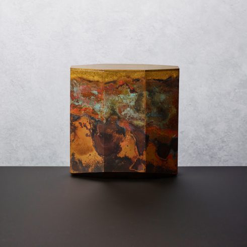 cast bronze with gold leaf interior vessel by Koji Hatakeyama