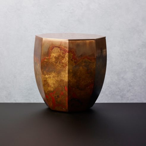 cast bronze with gold leaf interior vessel by Koji Hatakeyama