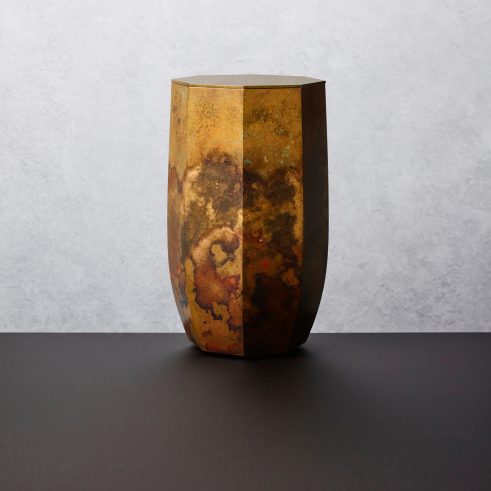 cast bronze with gold leaf interior vessel by Koji Hatakeyama