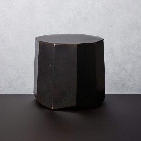 cast bronze with silver leaf interior vessel by Koji Hatakeyama
