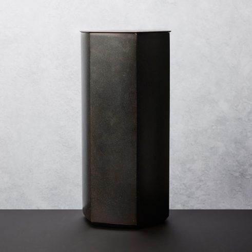 cast bronze with silver leaf interior vessel by Koji Hatakeyama