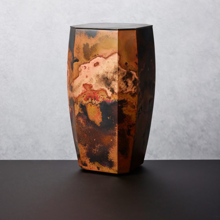 cast bronze with gold leaf interior vessel by Koji Hatakeyama