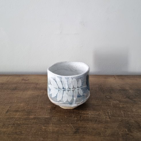 Small Leafy Teabowl stoneware by Jill Fanshawe Kato