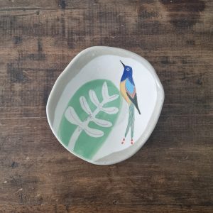 Bird and Tree stoneware Plate by Jill Fanshawe Kato