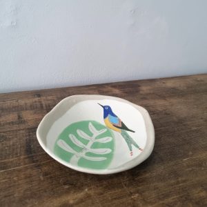 Bird and Tree stoneware Plate by Jill Fanshawe Kato