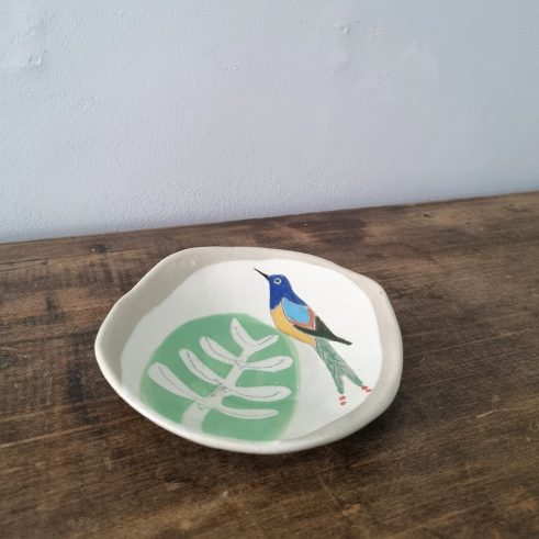 Bird and Tree stoneware Plate by Jill Fanshawe Kato