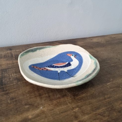 Guinea Fowl stoneware Plate by Jill Fanshawe Kato
