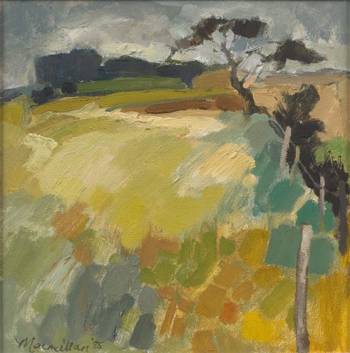 oil on canvas painting of a harvest field by Sheila MacMillan