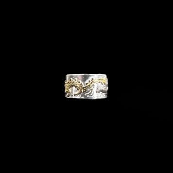 precious white and yellow metal ring by Paul Preston