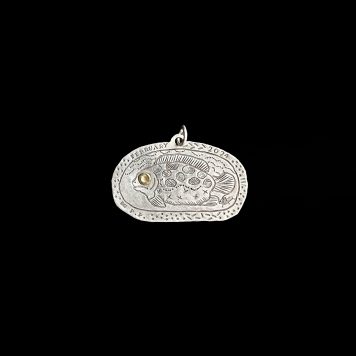 Fish with Gold Eye Pendant