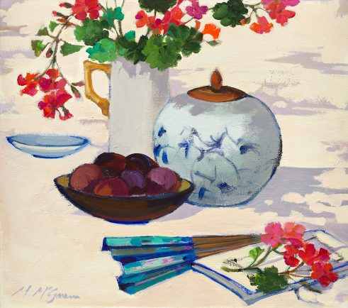 Chinese Jar and Geraniums