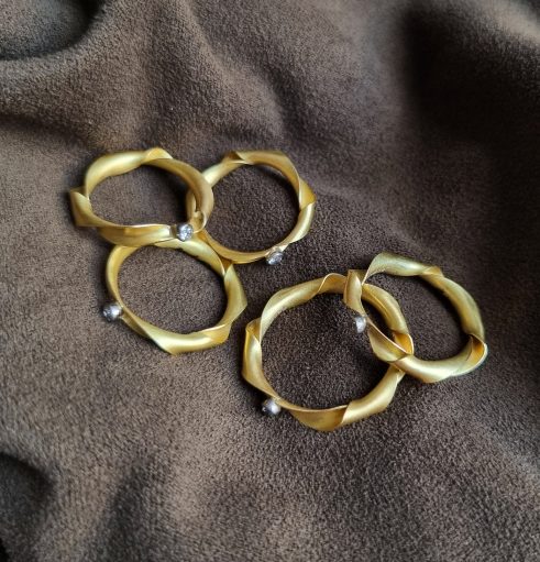 Diamond & Gold Striptwist Rings