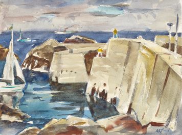 Sail Boat entering into St Abbs Harbour