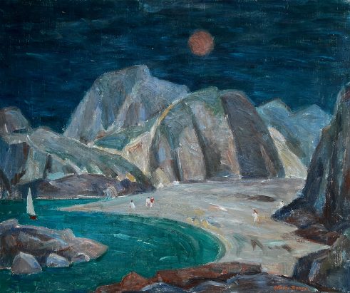 Moonrise over Port Bahn, Iona