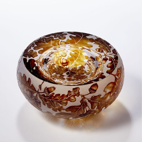 Oak Leaves & Acorns Bowl