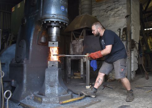 Daniel Freyne at work in his studio and forge near Ratho