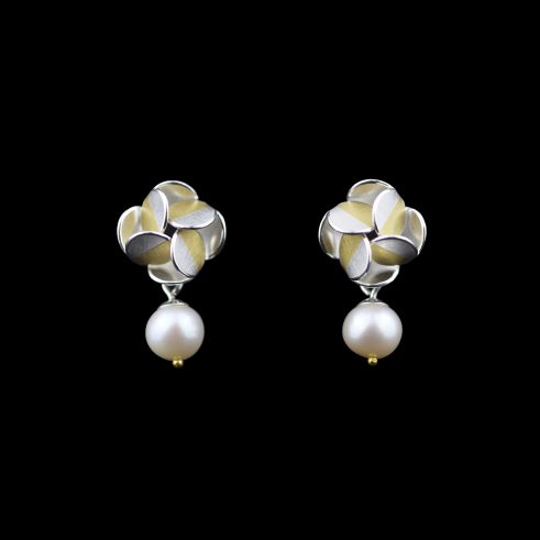 Windmill Earrings with Pearl