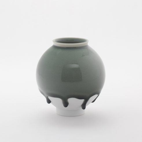 Moon Jar (with drips) I; Lush Forest Series
