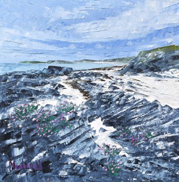 Storm Washed Rocks and Sea Pinks, Oronsay