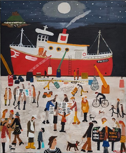 Red Fishing Vessel and Quayside