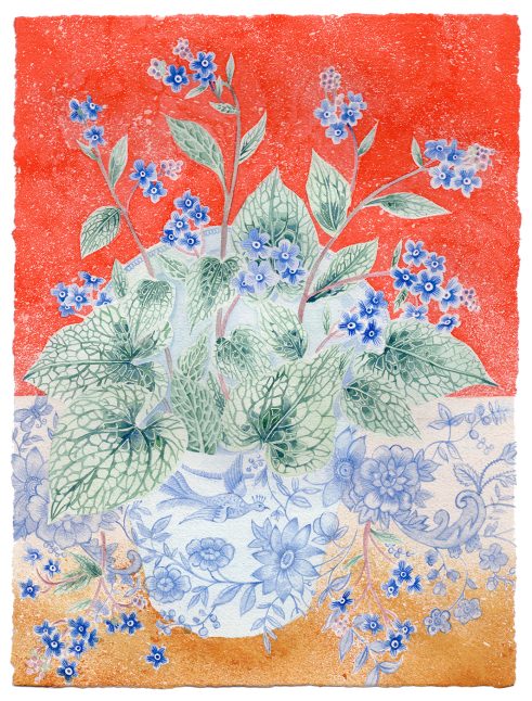 Brunnera in Pheasant Cup